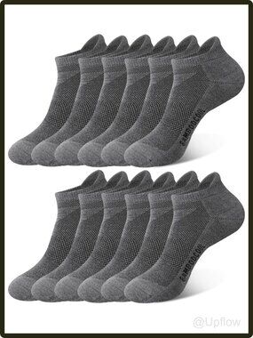 Men's Athletic Ankle Socks 6 Pack Arch Support Cushioned Running Hiking Workout